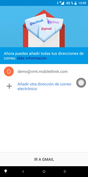 Seleccione IR A GMAIL