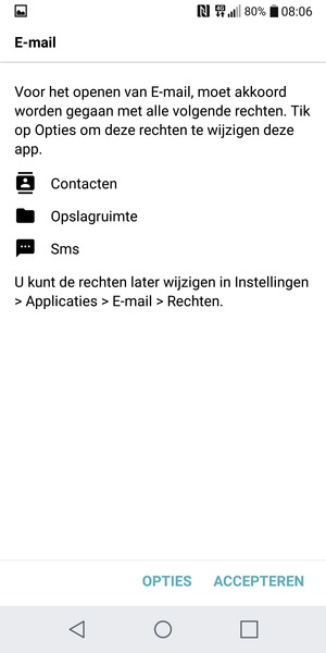 Selecteer ACCEPTEREN