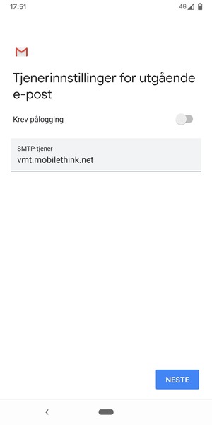 Slå av Krev pålogging og velg NESTE
