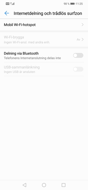 Välj Wi-Fi-hotspot / Mobil Wi-Fi-hotspot