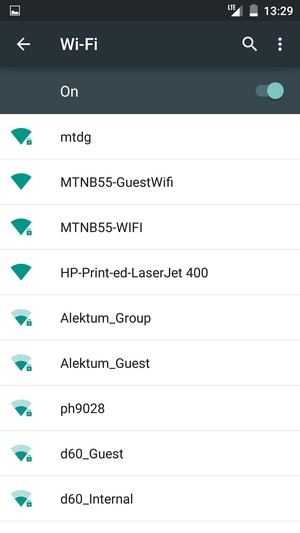 Select the wireless network you want to connect to