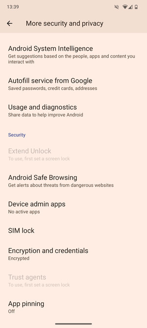 Scroll to and select SIM lock
