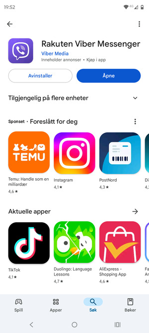 Velg Åpne