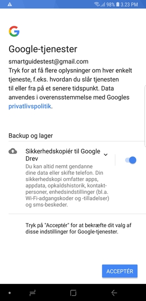 Vælg ACCEPTÉR