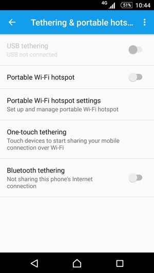 Select Portable Wi-Fi hotspot settings
