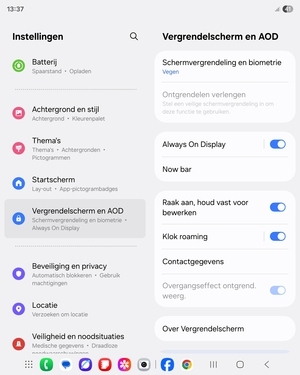 Selecteer Schermvergrendeling en biometrie