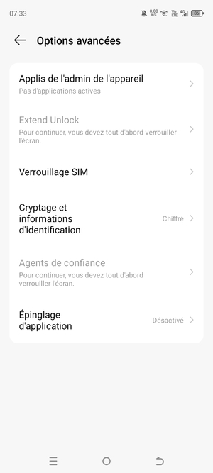 Sélectionnez Verrouillage SIM