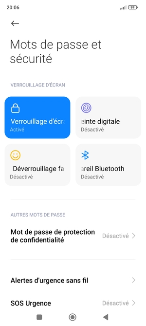 Votre téléphone est maintenant sécurisé par un écran de verrouillage