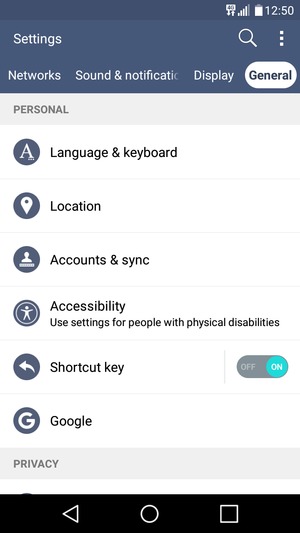 Select Accounts & sync