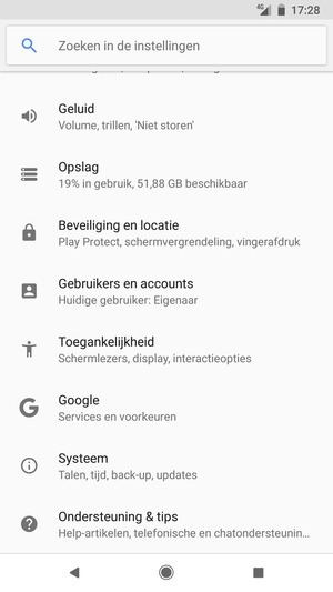 Scroll naar en selecteer Systeem