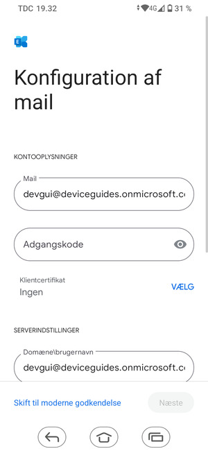 Indtast din adgangskode