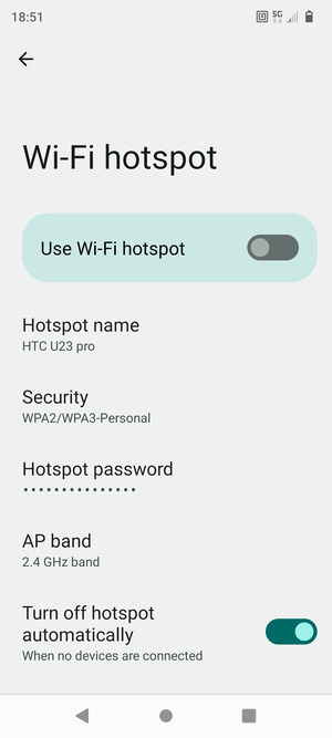 Select Hotspot password