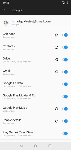 Your information will be synchronised