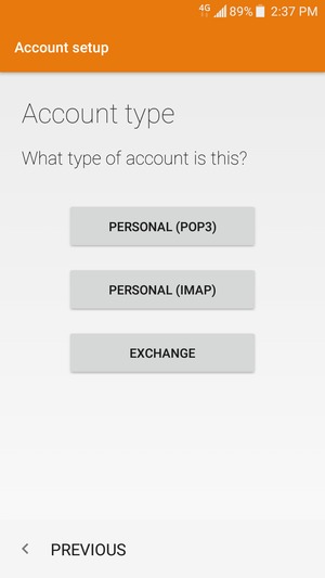 Select PERSONAL (POP3) or PERSONAL (IMAP)