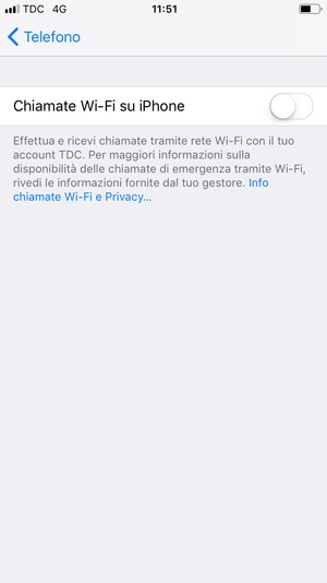 Attiva Chiamate Wi-Fi su iPhone