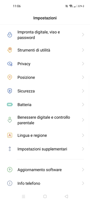 Scorri e seleziona Sicurezza