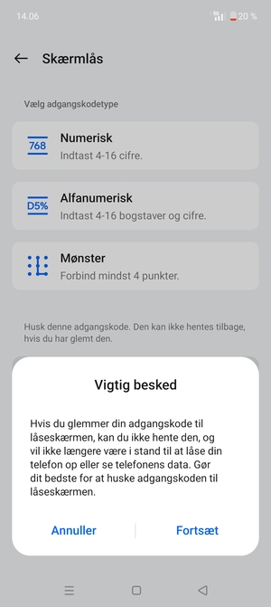 Vælg Fortsæt