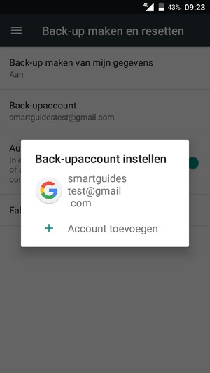Selecteer uw back-upaccount