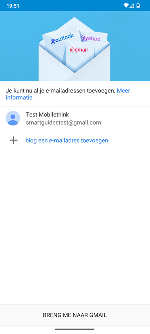Selecteer BRENG ME NAAR GMAIL