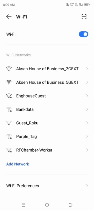 Select the wireless network you want to connect to