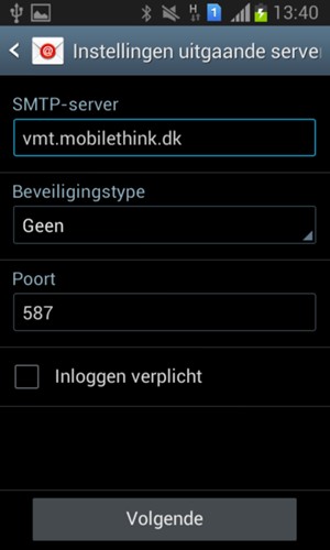 Haal het vinkje uit het Inloggen verplicht selectievakje en selecteer Volgende