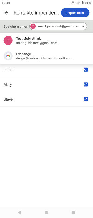 Wählen Sie Ihr Google Konto
