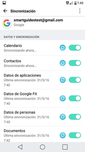 Su información será sincronizada