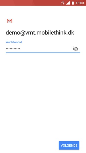 Voer uw wachtwoord in en selecteer VOLGENDE