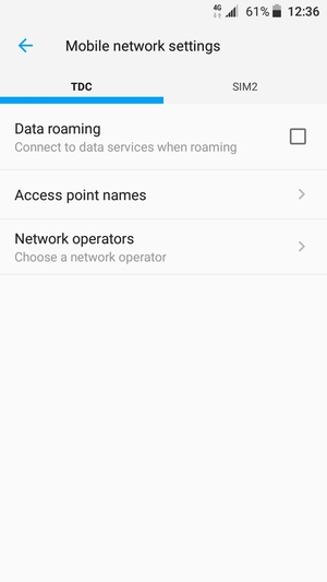 Select Public and Access point names