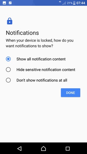 Select your preferred option and select DONE