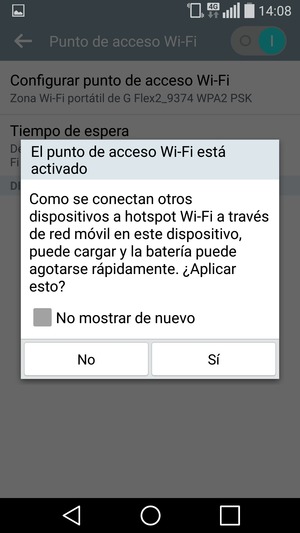 Seleccione Sí