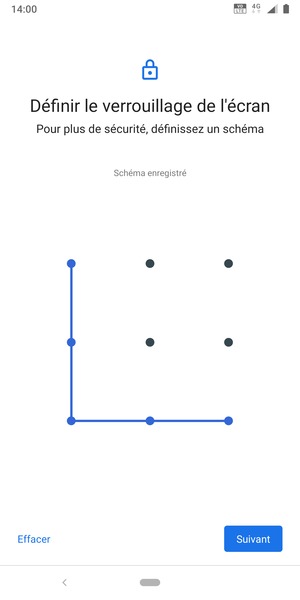 Dessinez un motif de déverrouillage et sélectionnez Suivant