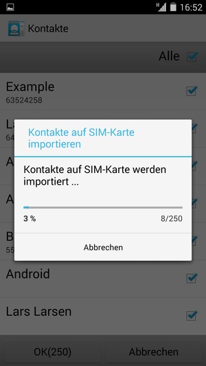 Ihre Kontakte werden in Ihrem Google Konto gespeichert und auf Ihrem Handy gespeichert, wenn Google das nächste Mal synchronisiert wird.