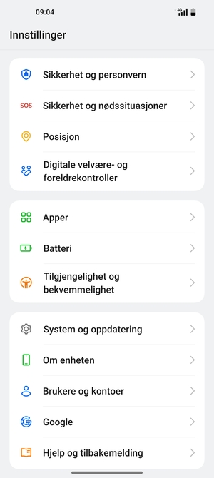 Bla til og velg Sikkert og personvern