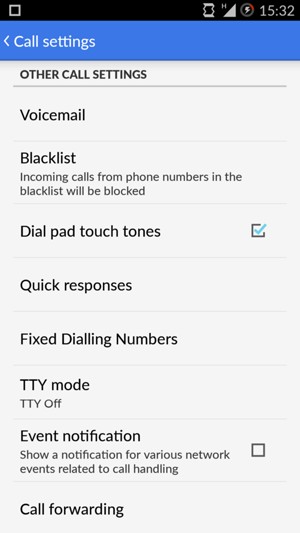 Scroll to and select Voicemail