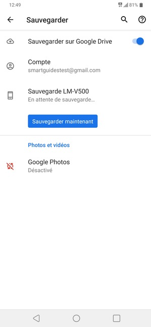 Sélectionnez Compte