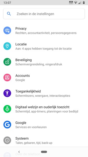 Scroll naar en selecteer Beveiliging