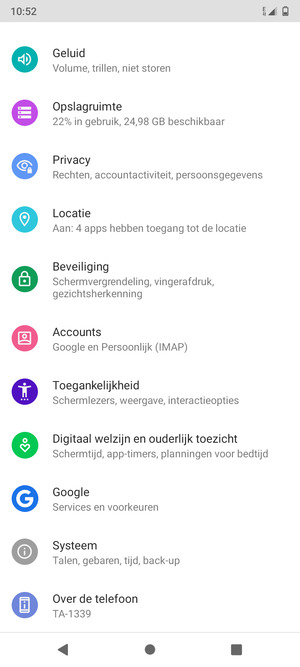 Scroll naar en selecteer Systeem