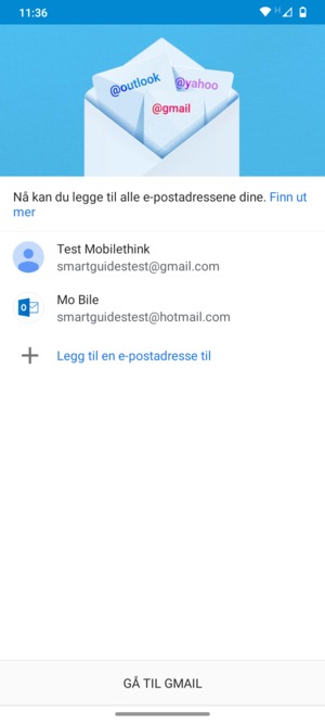 Velg GÅ TIL GMAIL