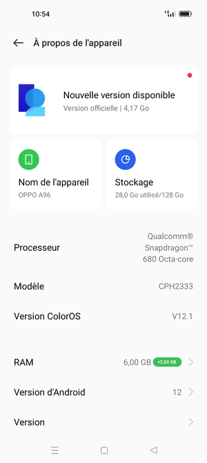 Sélectionnez Mise à jour logicielle