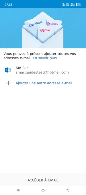 Sélectionnez ACCÉDER Á GMAIL