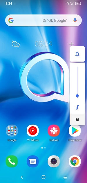 Seleccione Sonido para cambiar el modo de vibración