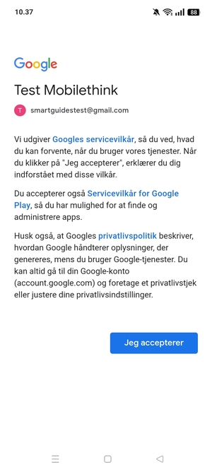 Vælg Jeg accepterer