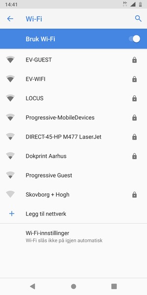 Velg det trådløse nettverket du vil koble til