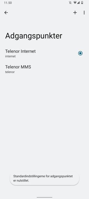 Vælg Nyt APN