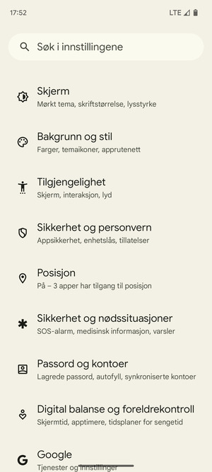Bla til og velg Posisjon