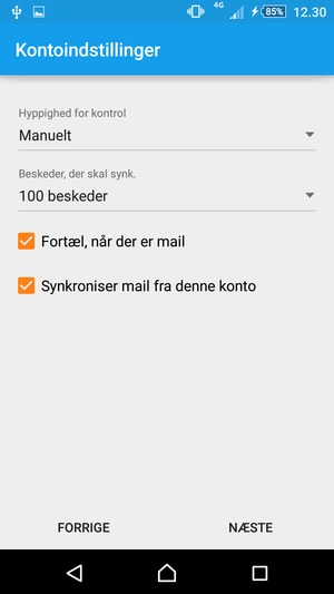 Vælg NÆSTE