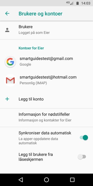 Velg din Google-konto