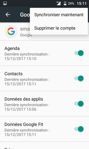 Sélectionnez Synchroniser maintenant