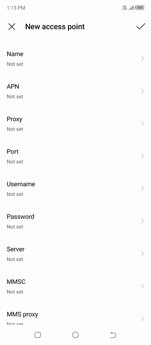 Enter MMS information